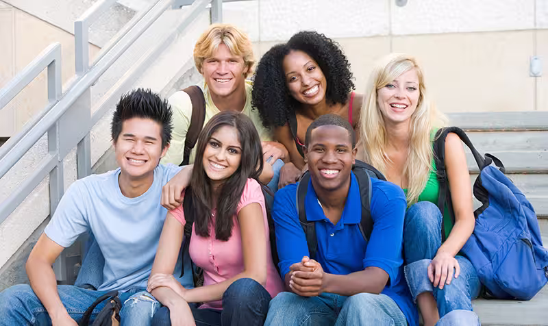 Teens smiling